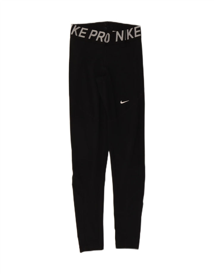 Nike Womens Graphic Leggings UK 8 Pequeno Poliéster Preto Esportes
