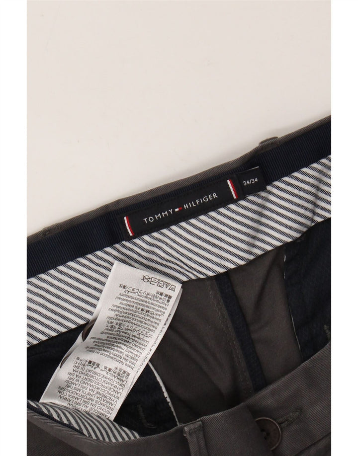 Calça Chino Masculina TOMMY HILFIGER W34 L34 Algodão Cinza