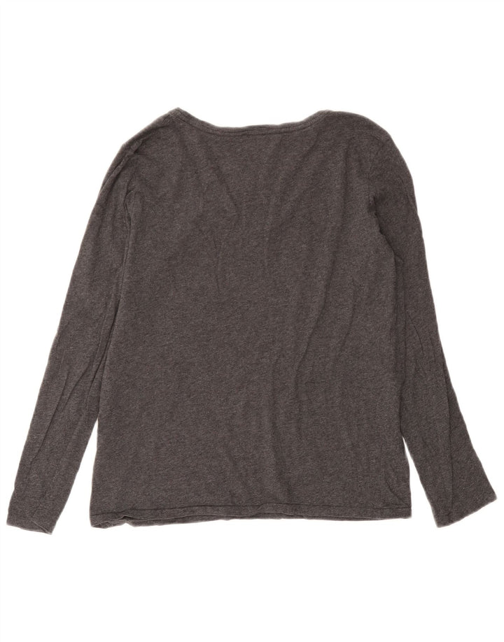 Ralph Lauren Top feminino manga comprida Reino Unido 14 grande algodão cinza