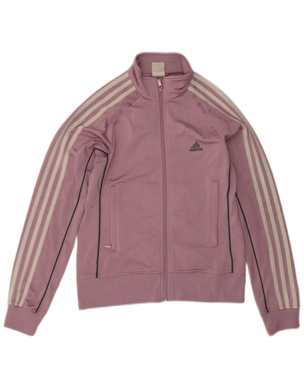 Adidas Womens Tracksuit Top Jacket UK 12 Médio Roxo Poliéster