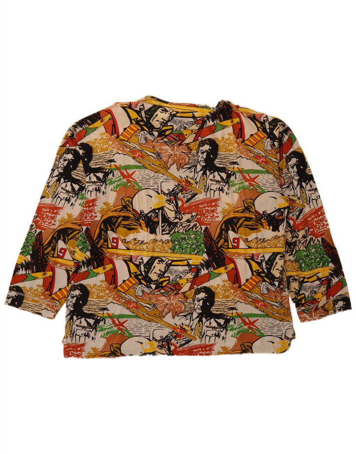 ENRICO COVERI Blusa feminina estampada de manga comprida UK 18 XL multicolorido