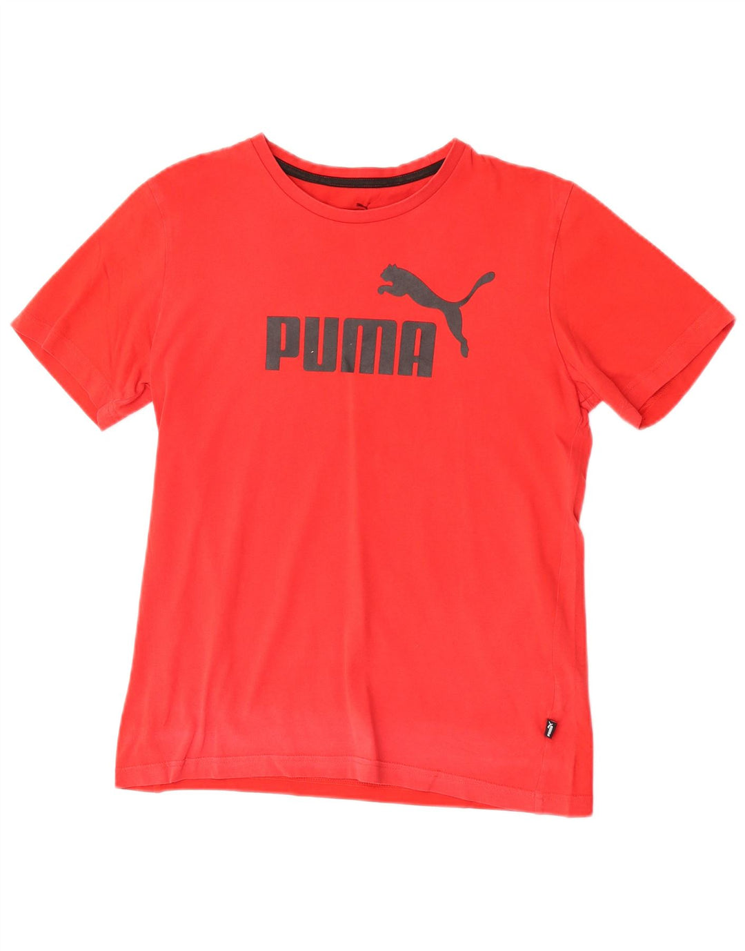 Puma Mens Graphic T-Shirt Top Pequeno Algodão Vermelho