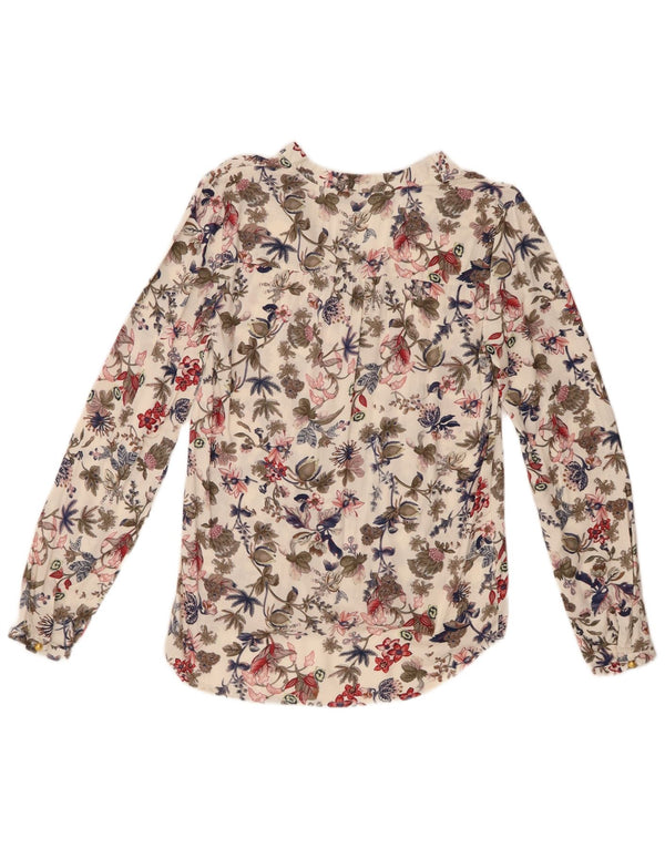 Zara blusa feminina manga comprida top UK 18 XL multicolorido floral