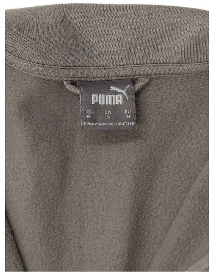 PUMA Mens Graphic Tracksuit Top Jaqueta Algodão Cinza Médio