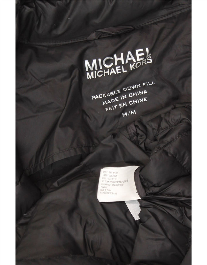 Casaco acolchoado feminino MICHAEL KORS UK 14 médio preto nylon