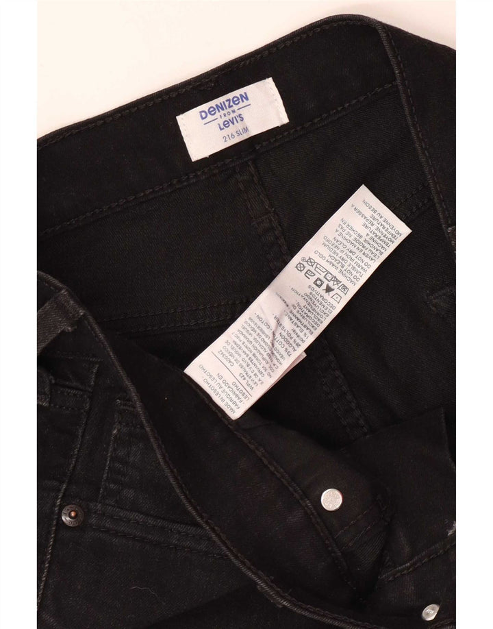 Levi's Mens Denizen Slim Jeans W33 L32 Algodão Preto