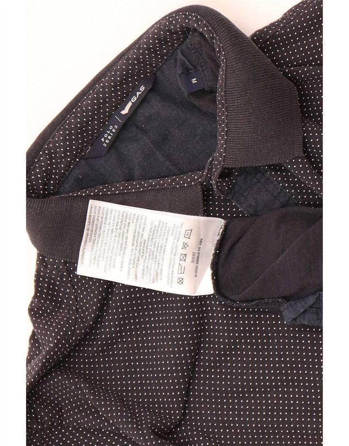 Camisa polo masculina Gas médio algodão manchado azul marinho