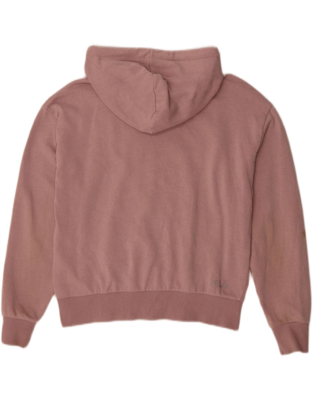 FILA Womens Graphic Hoodie Jumper UK 14 Medium Pink Cotton Vintage Fila and Second-Hand Fila from Messina Hembry 