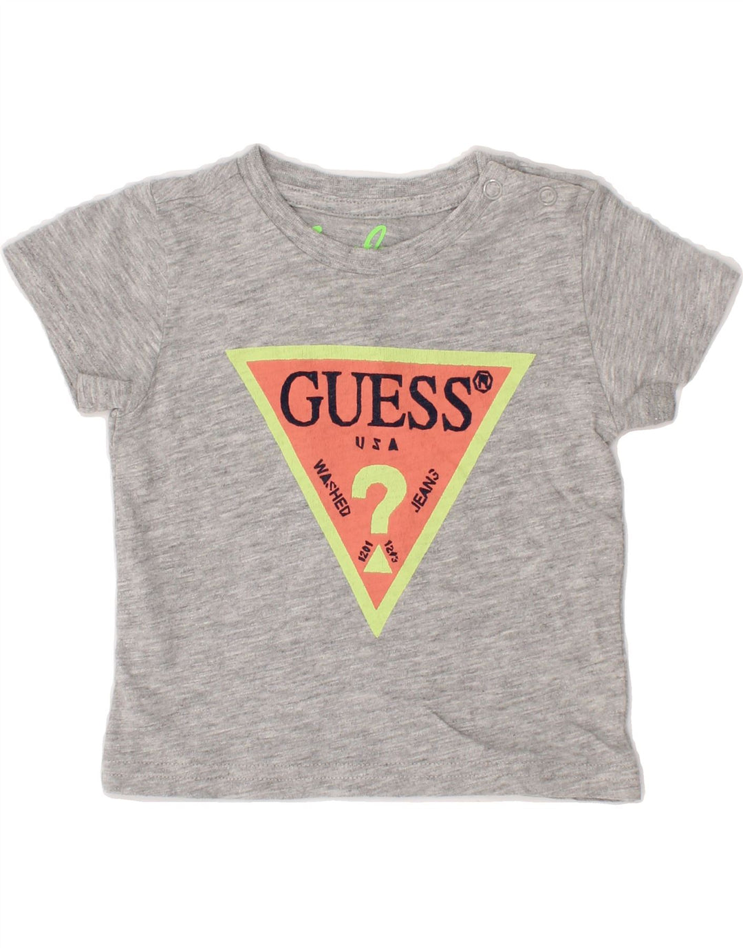 GUESS Baby Girls Graphic T-Shirt Top 6-9 Months Grey Vintage Guess and Second-Hand Guess from Messina Hembry 