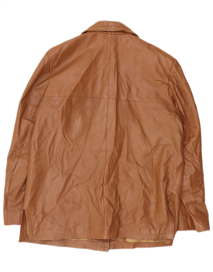Jaqueta de couro feminina vintage IT 44 couro marrom médio
