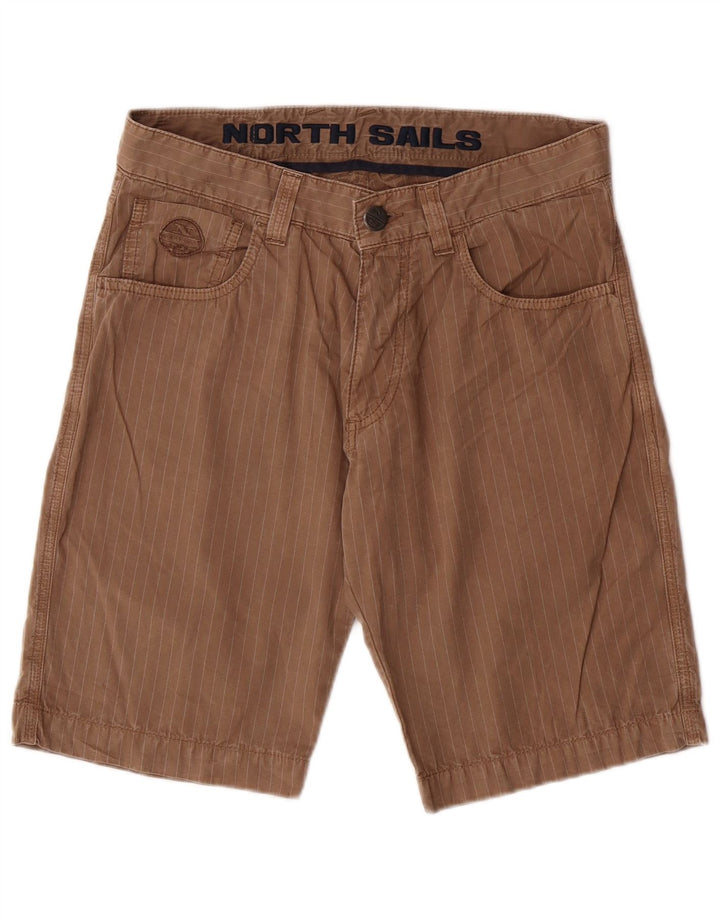 Shorts casual masculino NORTH SAILS W30 algodão listrado marrom médio