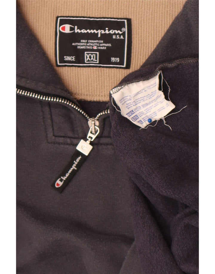 Moletom masculino Champion com zíper e gola 2XL algodão cinza