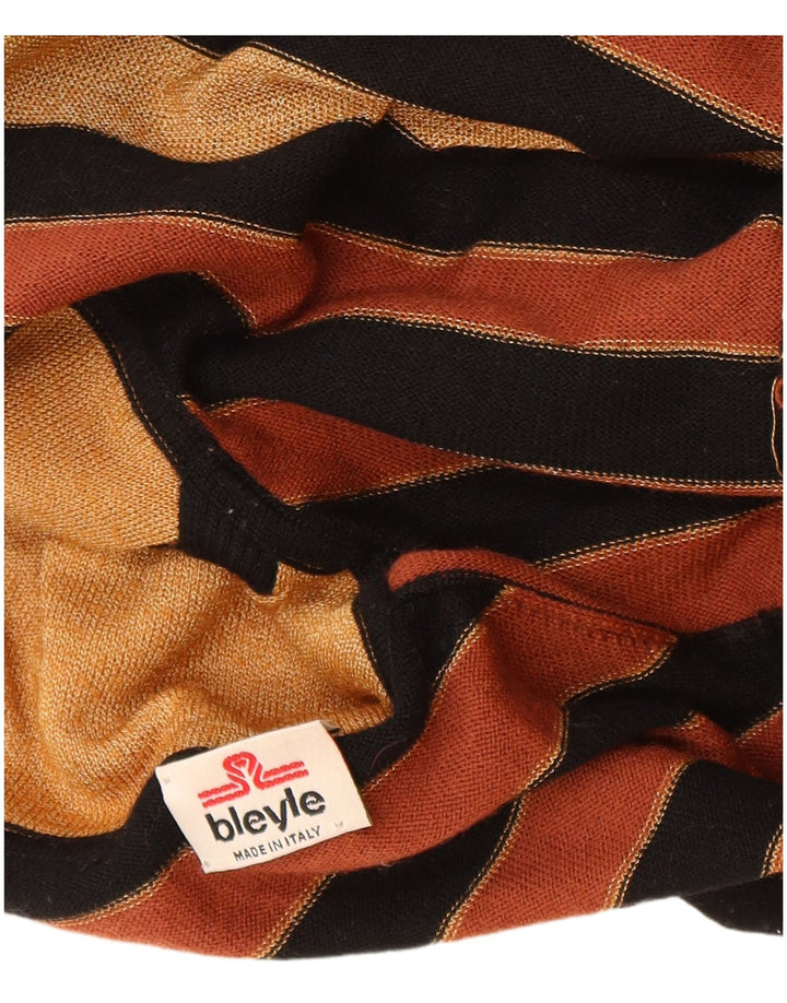 Suéter feminino BLEYLE com gola redonda Reino Unido 12 listrado preto médio