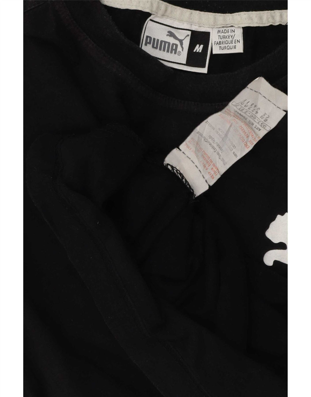 Puma Mens Graphic T-Shirt Top Médio Algodão Preto