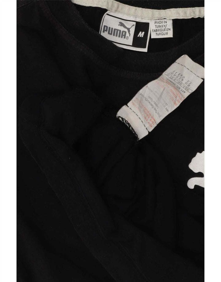 Puma Mens Graphic T-Shirt Top Médio Algodão Preto