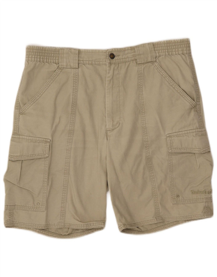 Timberland Mens Cargo Shorts W32 Médio Algodão Bege