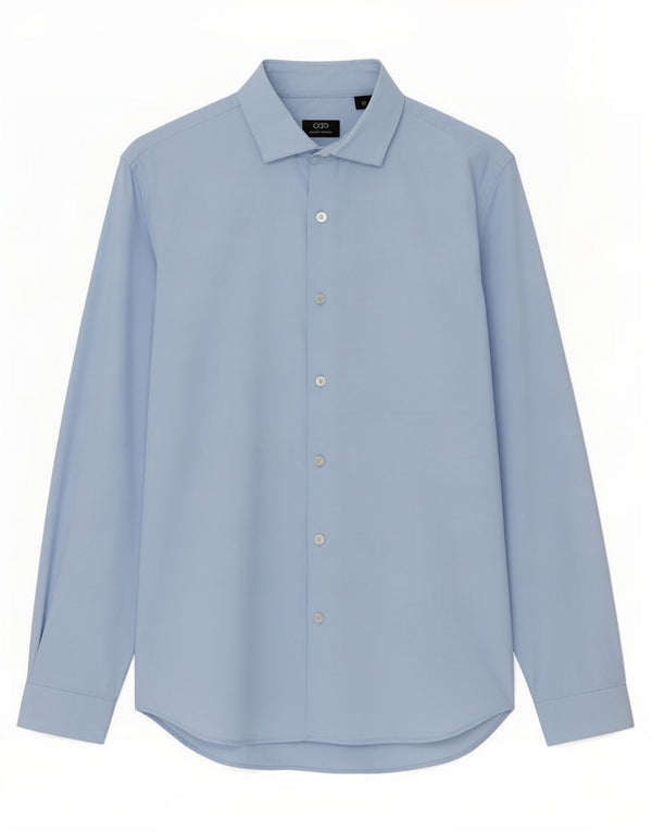 Camisa masculina Liu Jo Slim Fit tamanho 40 algodão azul médio