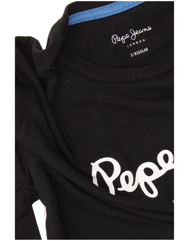 PEPE JEANS Top gráfico masculino manga comprida pequeno preto