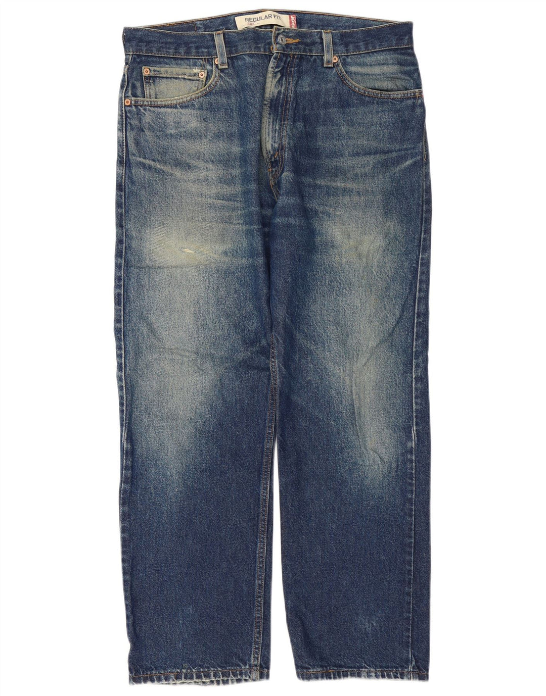 Calça jeans masculina Levi's 505 Regular Fit Straight W36 L30 Azul Algodão