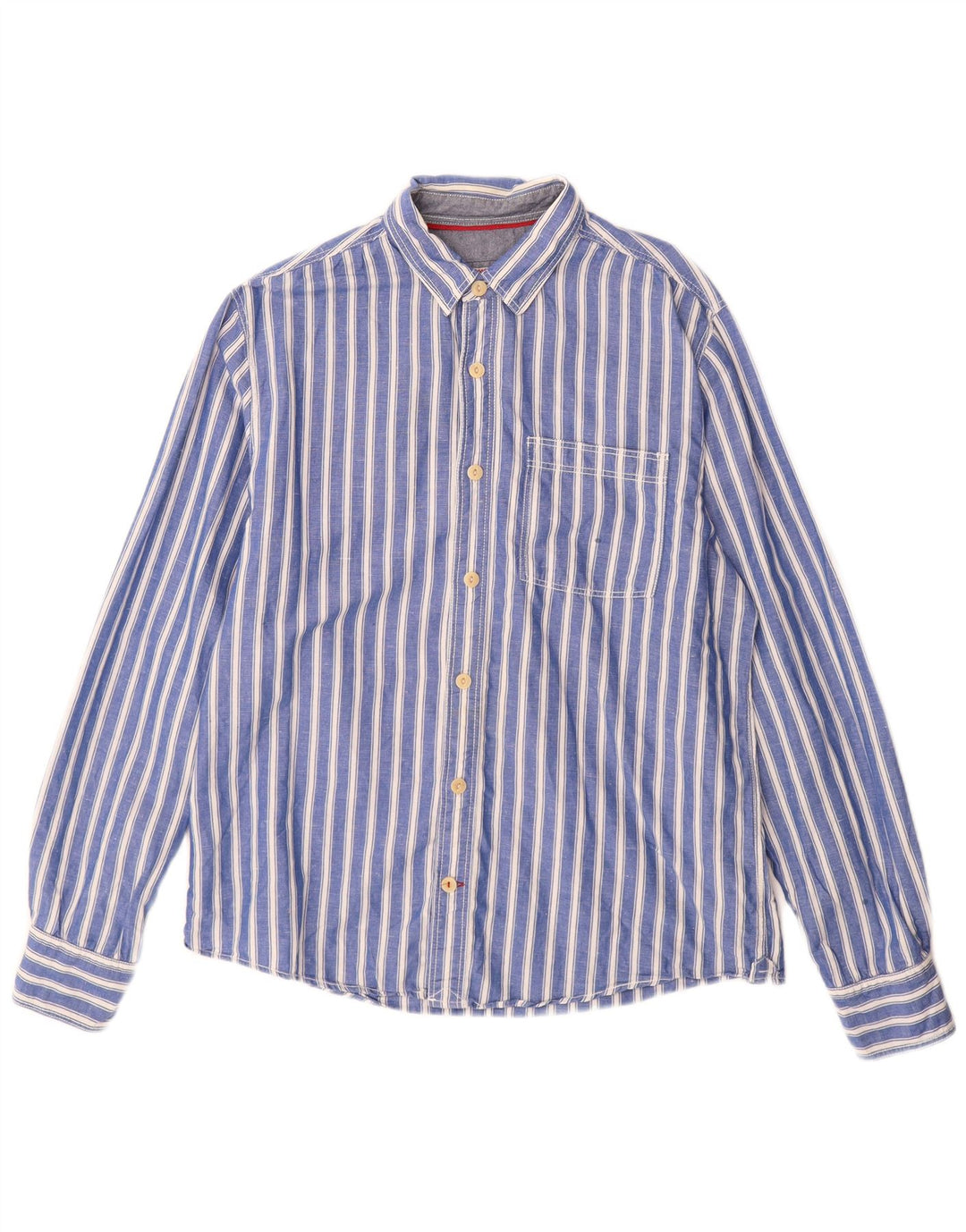 Camisa masculina Fat Face listrada azul médio