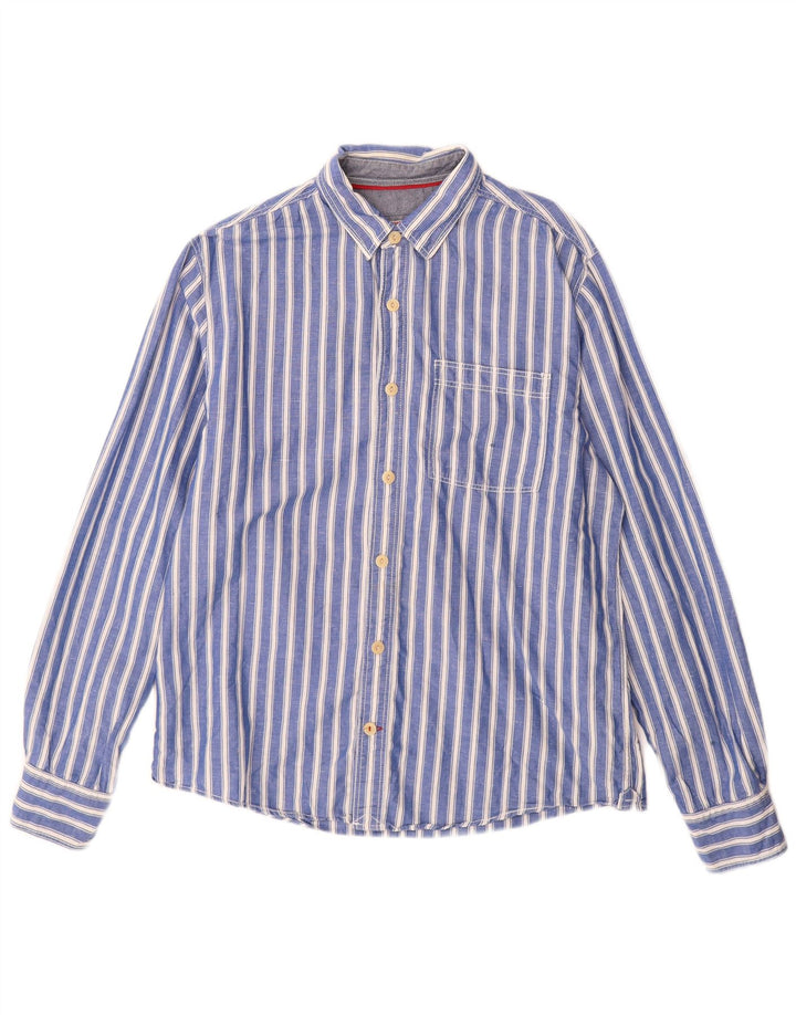 Camisa masculina Fat Face listrada azul médio