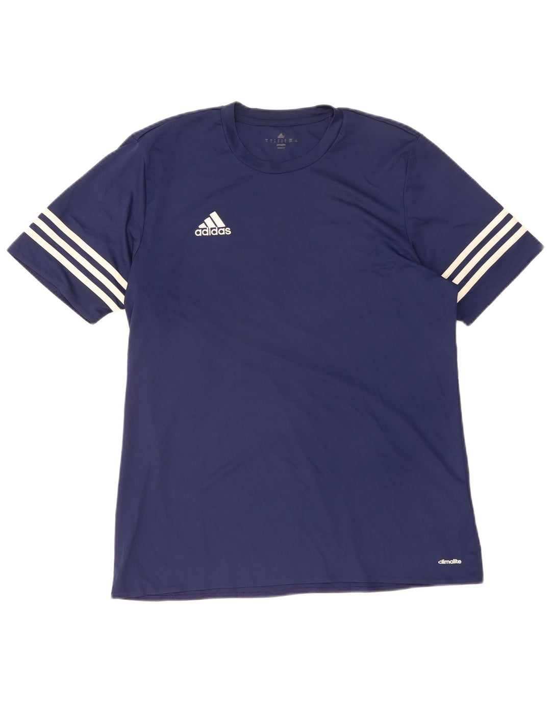 Camiseta masculina Adidas Climalite Top grande poliéster azul marinho