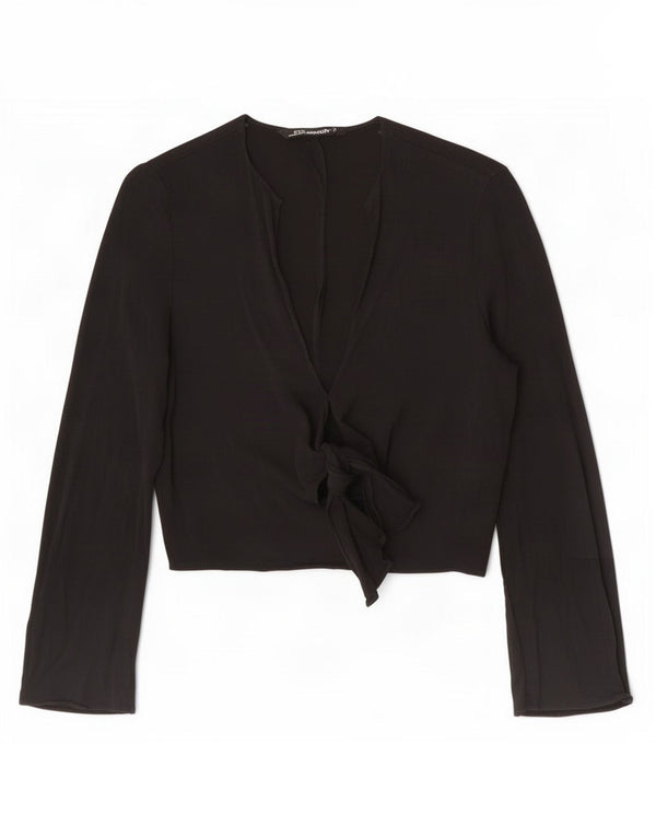 Zara Womens Bolero Top Reino Unido 12 Médio Preto