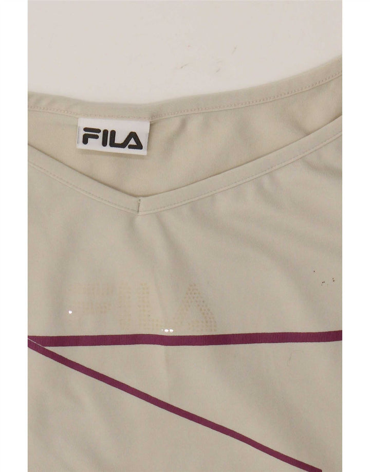 Fila Womens Crop Cami Top UK 14 Grande Bege Poliamida