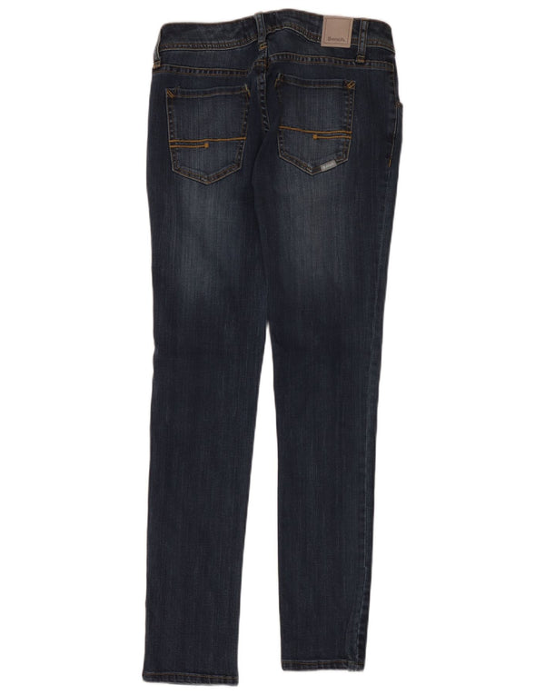 Jeans skinny feminino de banco W28 L32 algodão azul marinho