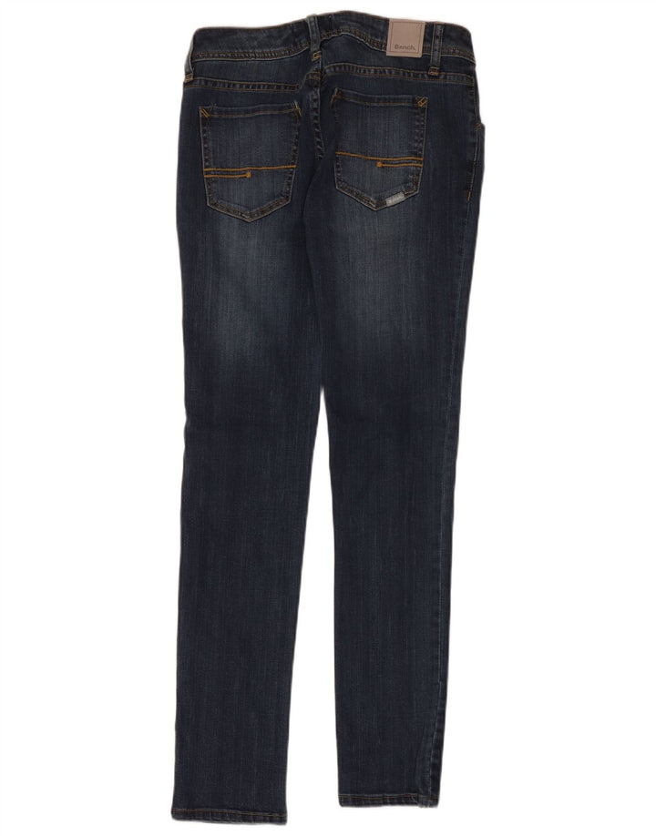Jeans skinny feminino de banco W28 L32 algodão azul marinho