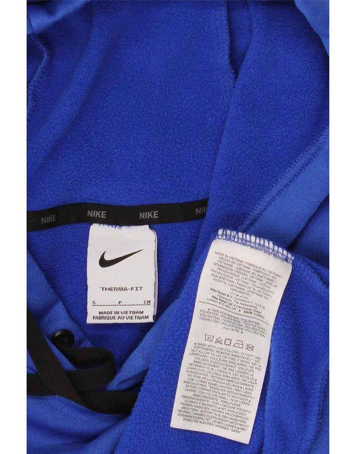 Suéter Nike Masculino Therma-Fit com capuz pequeno azul poliéster