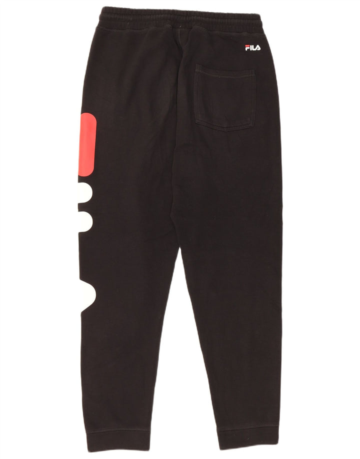 Calça de treino masculina Fila Graphic Joggers pequeno algodão preto
