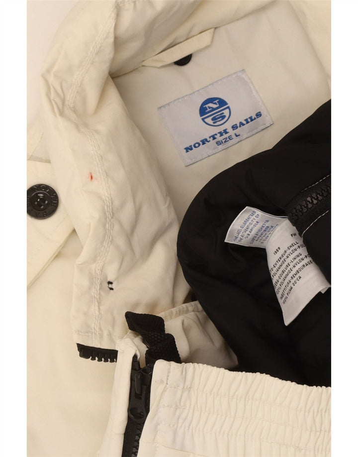 Jaqueta acolchoada militar masculina North Sails Sailmakers UK 40 grande branca