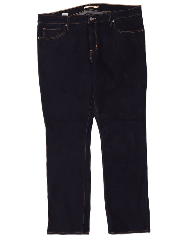 Calça jeans feminina Levi's 314 Shaping Straight US 18 2XL W36 L31 azul marinho algodão