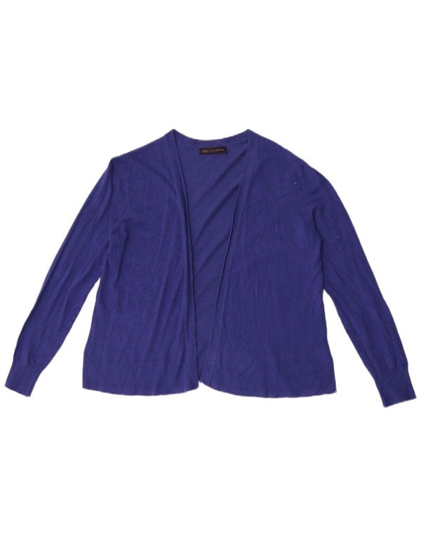 Suéter cardigã aberto feminino Marks & Spencer Reino Unido 14 grande viscose roxa
