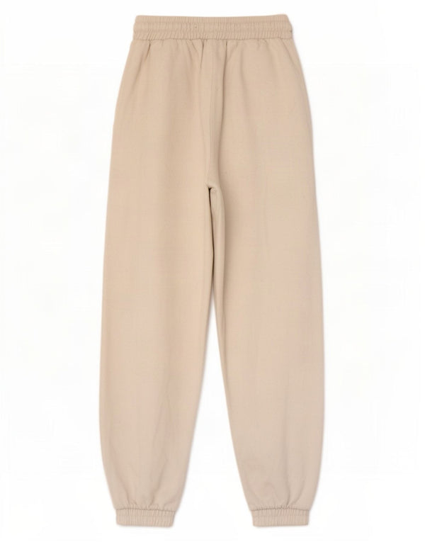 Calça esportiva feminina Zara cintura alta joggers UK 8 pequena off white