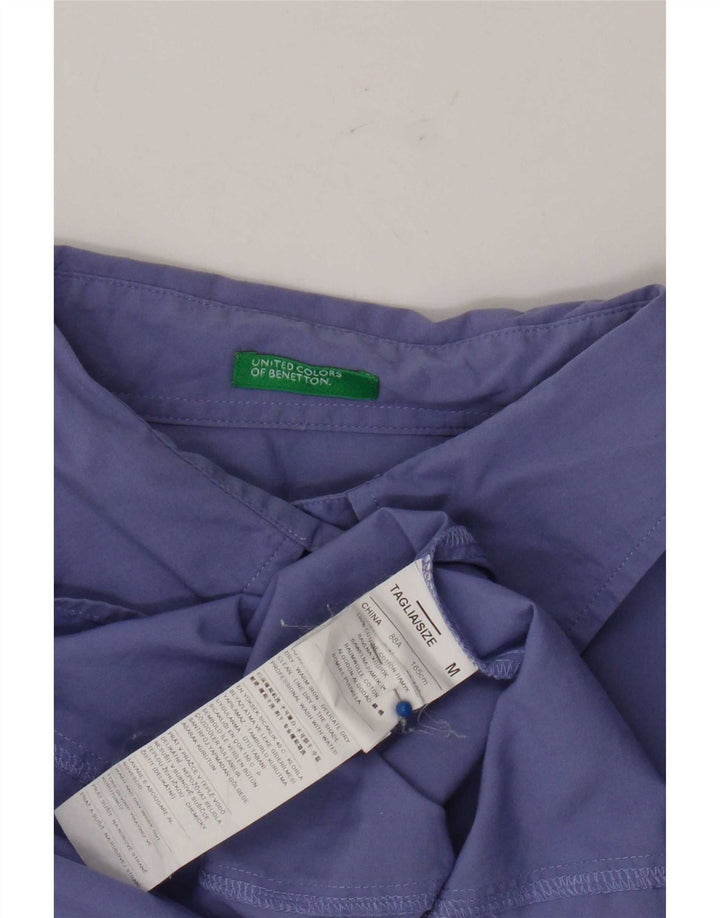 Camisa feminina Benetton UK 14 algodão roxo médio
