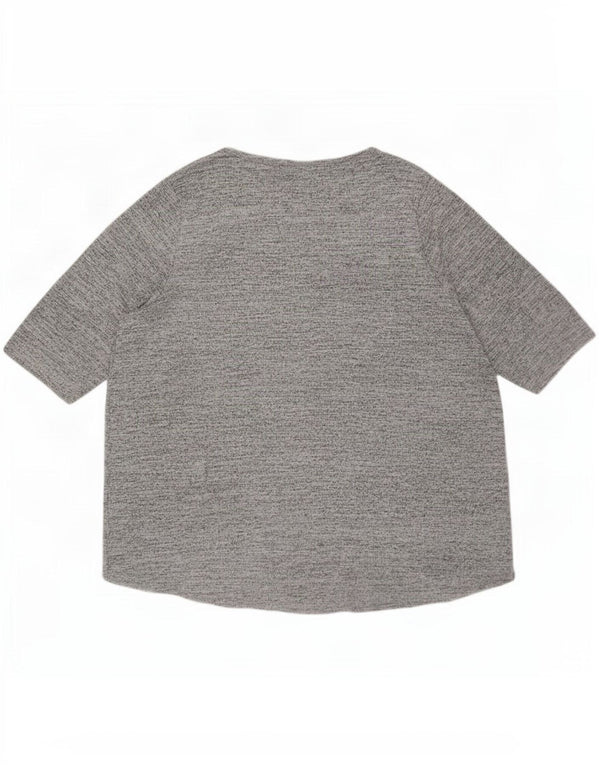 Marks & Spencer Top gráfico feminino Autograph manga 3/4 Reino Unido 26 5XL cinza