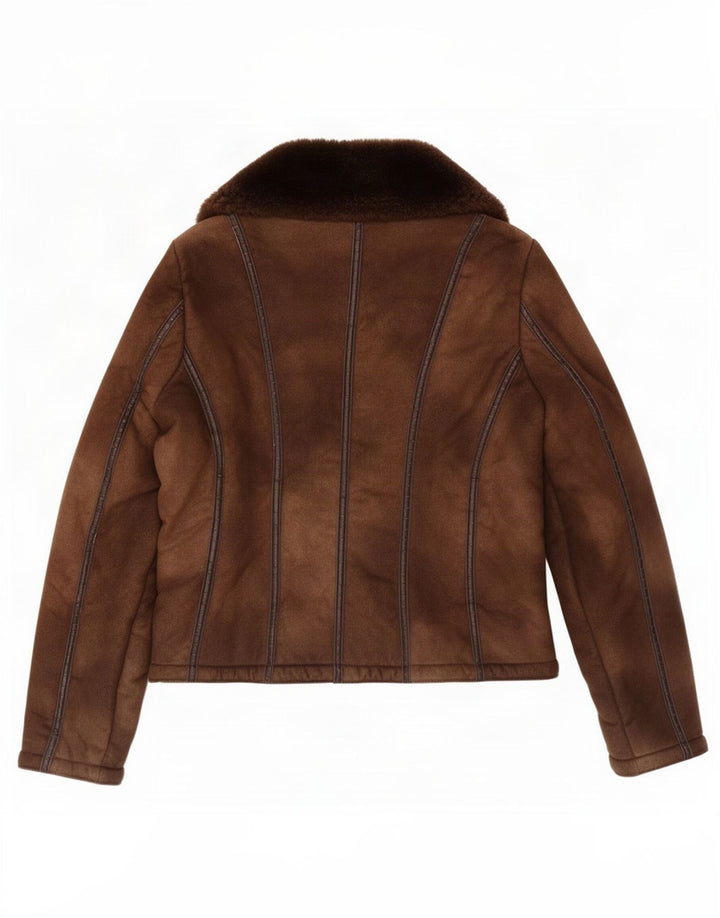 Jaqueta Sherpa Feminina Benetton IT 46 Grande Acrílico Marrom