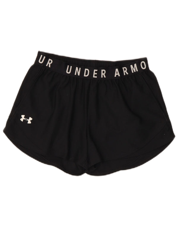 UNDER ARMOUR Calções esportivos femininos Heat Gear Graphic UK 10 pequenos pretos