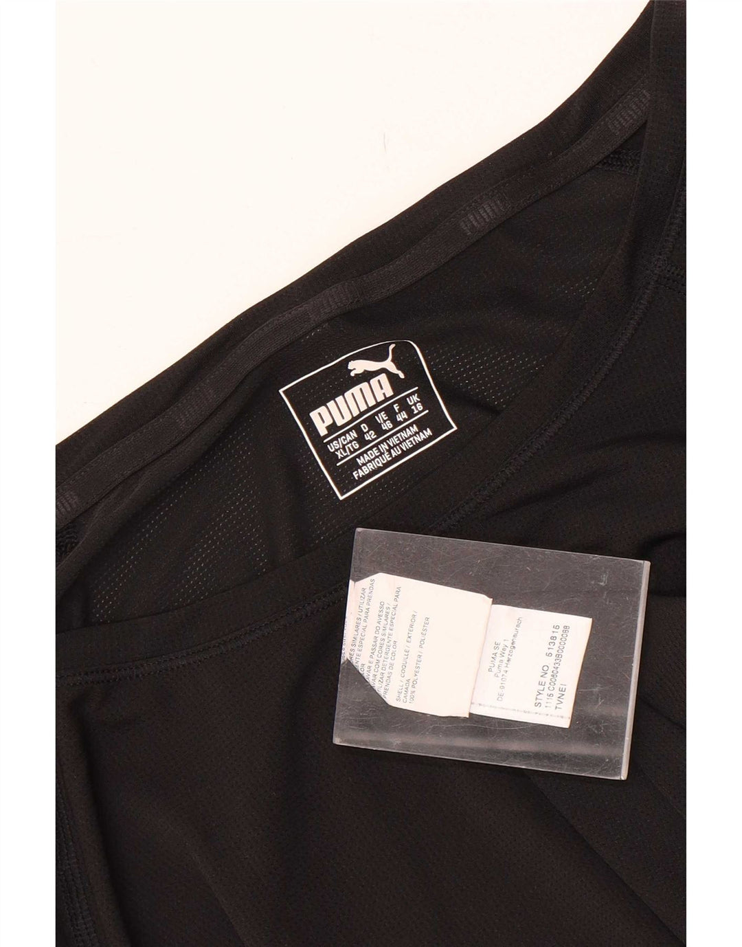 Top feminino Puma manga comprida UK 16 grande poliéster preto
