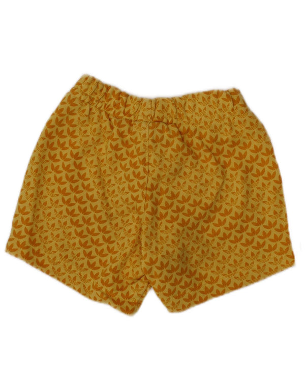 Shorts esportivos gráficos ADIDAS para meninos de 6 a 9 meses, algodão manchado amarelo