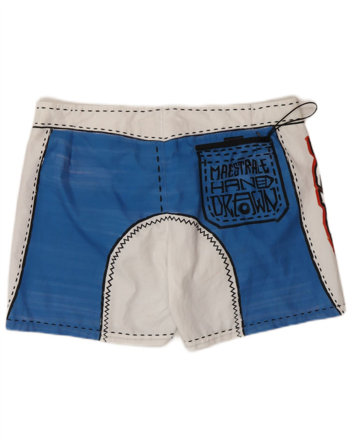 Shorts de natação masculino RRD gráfico grande azul colorblock poliéster