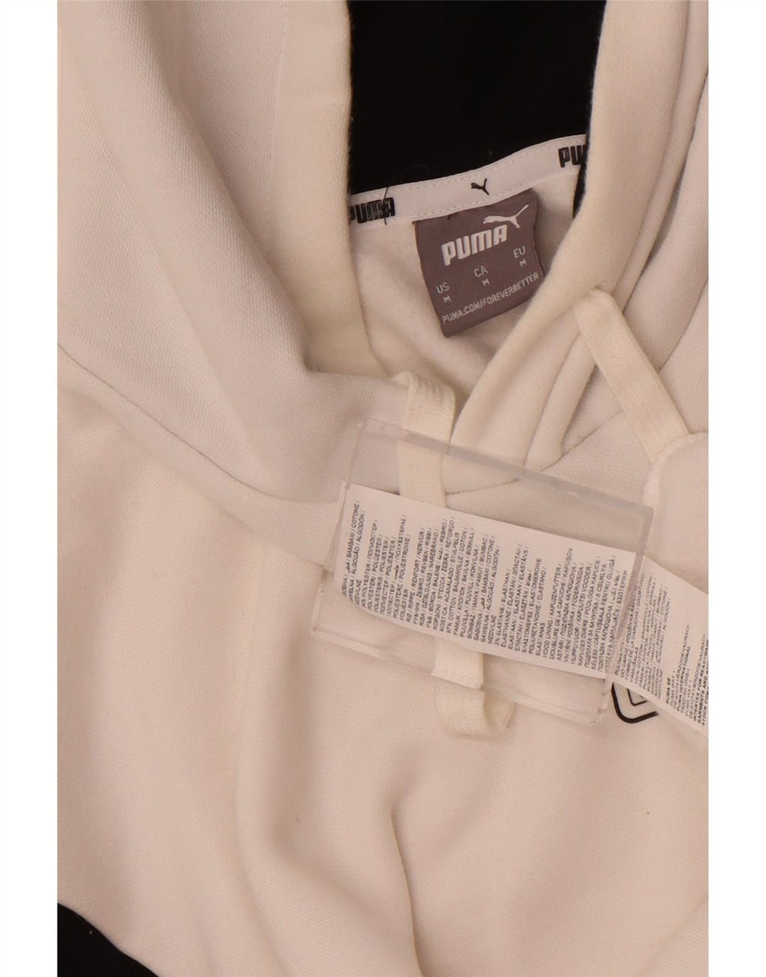 Puma Mens Hoodie Jumper Médio Branco Colorblock Algodão