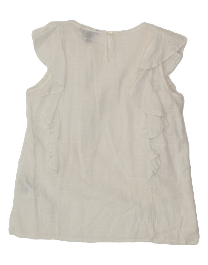 CHAPS Womens Blouse Top UK 14 Medium White Cotton Vintage Chaps and Second-Hand Chaps from Messina Hembry 