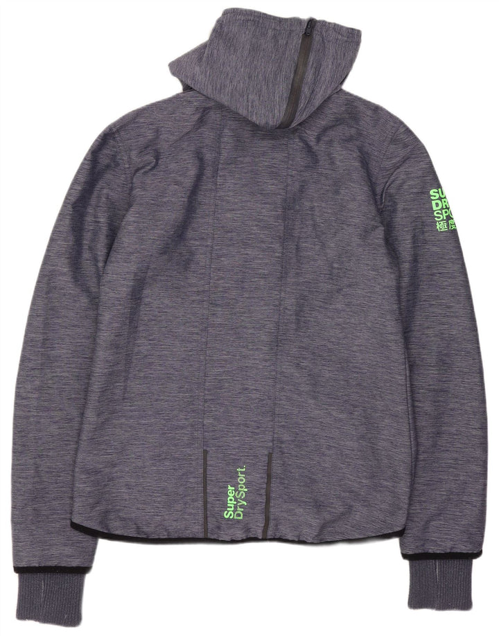 Jaqueta corta-vento feminina Superdry com capuz Reino Unido 14 médio azul marinho nylon