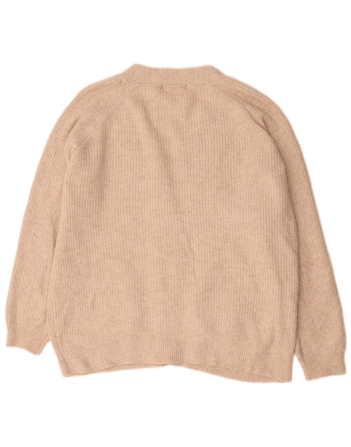 Suéter cardigã feminino grande Marks & Spencer Reino Unido 16 grande bege acrílico