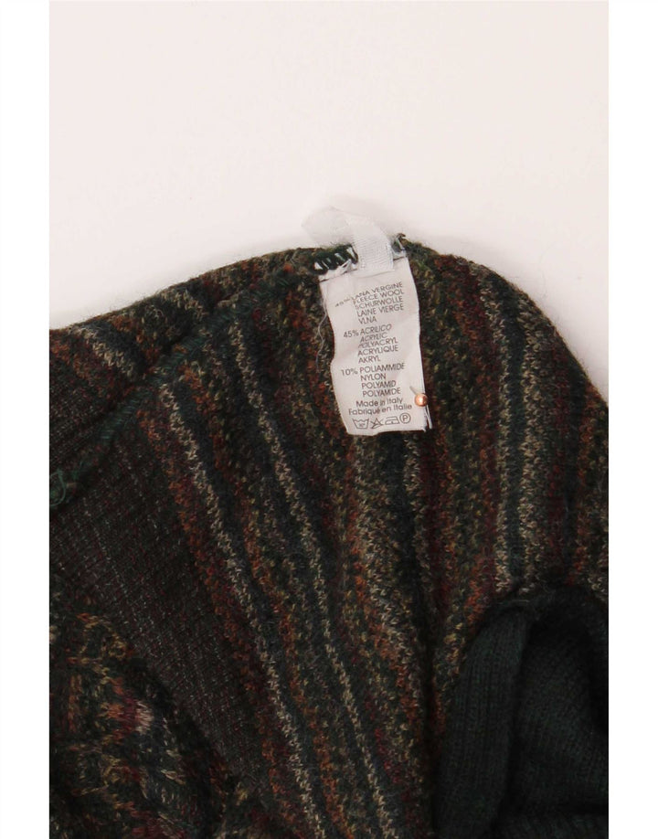 Suéter cardigã masculino Rodes 2XL lã geométrica marrom