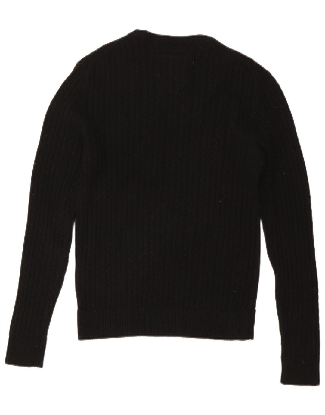 Suéter feminino SUPERDRY com gola redonda Reino Unido 12 lã preta média