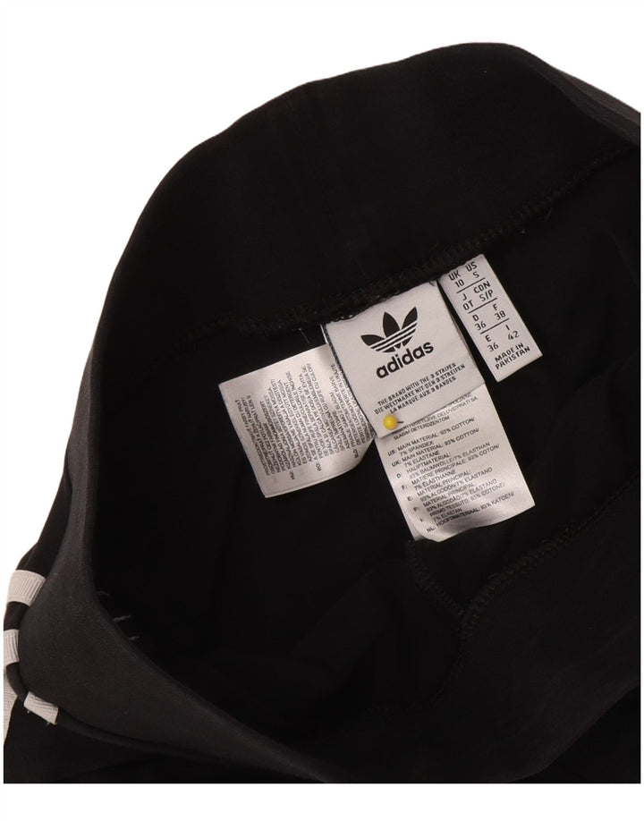 Leggings Adidas Femininas UK 10 Pequenas Algodão Preto